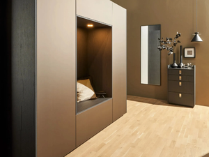 neoPURE METAL BRONZE / LEGNO OAK SEPIA - Sectional wooden hallway unit _ Nolte Küchen